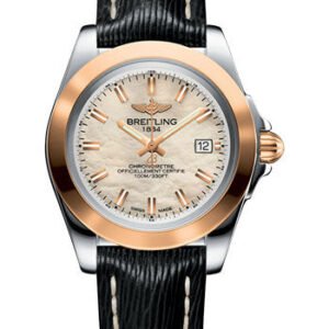 Breitling Galactic 32 Sleek Watch - Steel & rose Gold - Mother-Of-Pearl Dial - Black Sahara Strap - C7133012/A802/208X/A14BA.1