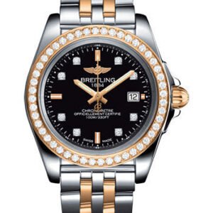 Breitling Galactic 32 Sleek Watch - Steel & rose Gold, gem-set bezel - Trophy Black Diamond Dial - Steel And Rose Gold Bracelet - C7133053/BF64/792C