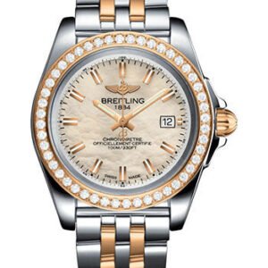 Breitling Galactic 32 Sleek Watch - Steel and 18K Rose Gold - Mother-Of-Pearl Dial - Metal Bracelet - C71330531A1C1
