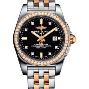 Breitling Galactic 29 Sleek Watch - Steel & rose Gold, gem-set bezel - Trophy Black Diamond Dial - Two-Tone Bracelet - C72348531B1C1