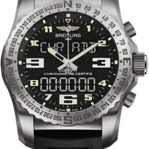 Breitling Cockpit B50 Watch - Titanium - Volcano Black Dial - Black Diver Pro III Strap - Folding Buckle - EB5010221B1S1