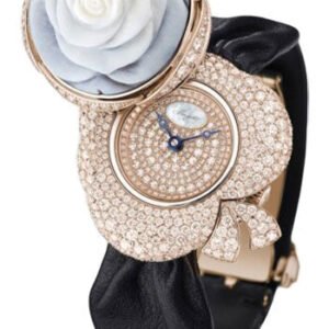 Breguet Secret de la Reine GJ24BB8548DDC3 - Rose Gold Case - Diamond Paved Dial - Black Satin Strap - GJ24BR8548/DDC3