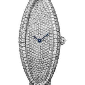 Cartier Baignoire Allongee Watch - 47 mm White Gold Case - Diamond Bracelet - HPI01306