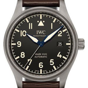 IWC Pilot's Watch Mark XVIII Heritage - 40.0 mm Titanium Case - Black Dial - Brown Calfskin Strap - IW327006