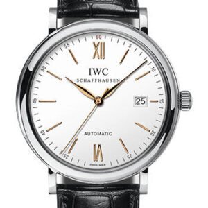 IWC Portofino Automatic Watch - 40.0 mm Stainless Steel Case - Silver Dial - Black Alligator Strap - IW356517