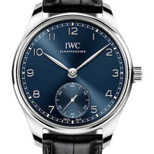 IWC Portugieser Automatic 40 - Stainless Steel Case - Blue Dial - Black Alligator Leather Strap - IW358305