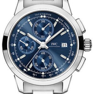 IWC Ingenieur Chronograph Watch - 42.3 mm Stainless Steel Case - Blue Dial - Steel Bracelet - IW380802