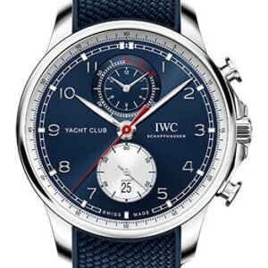 IWC Portugieser Yacht Club Chronograph Edition Orlebar Brown - Stainless Steel Case - Blue Dial - Blue Rubber Strap - IW390704