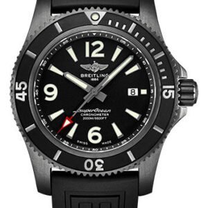 Breitling Superocean Automatic 46 Black Steel Watch - Black steel - Black Dial - Numerals,Black Rubber Strap - Tang Buckle - M17368B71B1S1