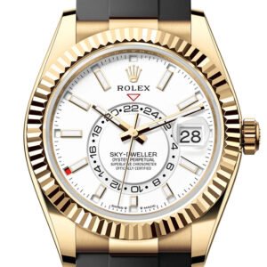 Rolex Sky Dweller 42 White Dial Dial Yellow Gold Mens Watch 336238