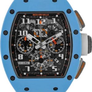 Richard Mille Chronograph RM11-FM Felipe Massa Baby Blue Ceramic 50mm Openworked Dial