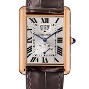 Cartier Tank Louis Cartier Watch - Extra large Pink Gold Case - Silver Dial - Brown Leather Strap - W1560003