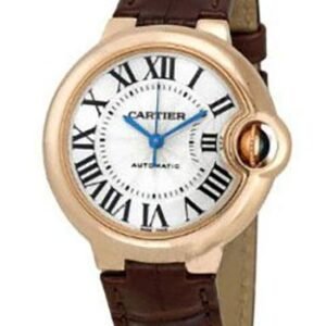 Cartier Ballon Bleu de Cartier Watch - 33 mm Pink Gold Case - Brown Alligator Strap - W6920097