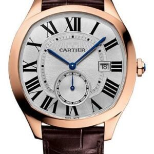 Cartier Drive de Cartier Watch - 40 mm Pink Gold Case - Silvered Dial - Brown Alligator Strap - WGNM0003