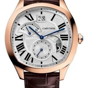 Cartier Drive de Cartier - 40 mm Large Date - Silvered Dial - Brown Alligator Strap - WGNM0005