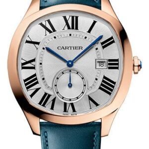 Cartier Drive de Cartier Watch - length: 40 mm Pink Gold Case - Silvered Dial - Two Smooth Calfskin Strap - WGNM0022
