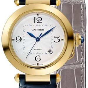 Cartier Pasha de Cartier Watch - 41 mm Yellow Gold Case - Silver Dial - Dark Gray And Navy Alligator Straps - WGPA0007