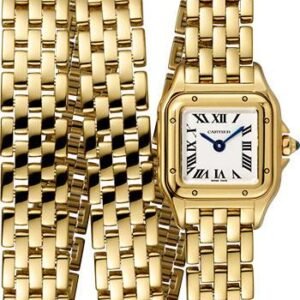 Cartier Panthere de Cartier Triple Loop Watch - 20 mm Yellow Gold Case - Diamond Bezel - Yellow Gold Triple Loop Bracelet - WGPN0012