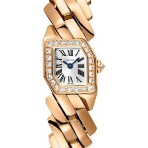 Cartier Maillon de Cartier Watch - 16 x 17 mm Pink Gold Diamond Case - Silver Dial - Bracelet - WJBJ0002