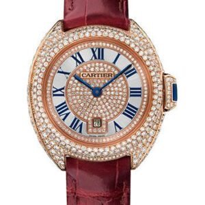 Cartier Cle de Cartier Watch - 31 mm Pink Gold Diamond Case - Pink Gold Diamond Dial - Bourdeau Alligator Strap - WJCL0035