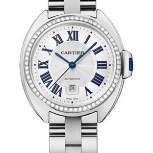 Cartier Cle de Cartier Watch - 31 mm White Gold Diamond Case - White Dial - WJCL0043