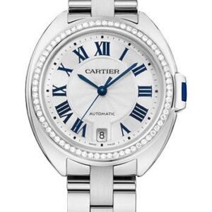 Cartier Cle de Cartier Watch - 35 mm White Gold Diamond Case - White Dial - WJCL0044