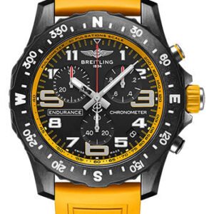 Breitling Endurance Pro Watch - Breitlight® - Black Dial - Yellow Rubber Strap - Tang Buckle - X82310A41B1S1
