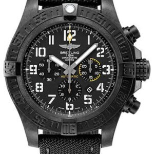 Breitling Avenger Hurricane 12h Watch - Breitlight - Volcano Black Dial - Black Military Strap - Tang Buckle - XB0170E41B1W1