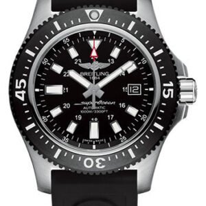 Breitling Superocean II 44 Watch - Steel - Volcano Black Dial - Black Ocean Racer II Strap - Tang Buckle - Y1739310/BF45/227S/A20SS.1