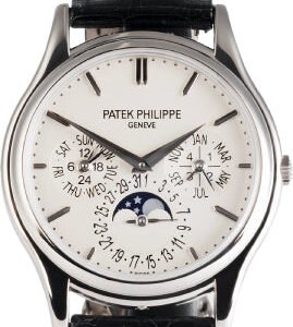 Patek Philippe 37.2mm Grand Complications White Opaline Index White Gold Leather Automatic | 5140G-001