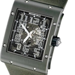 Richard Mille Automatic Winding Extra Flat Titalyt Titanium Green Leather Strap | RM016 (3)