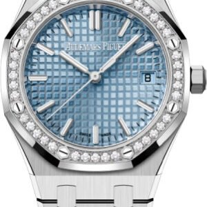 Audemars Piguet Royal Oak "50th Anniversary" Stainless Steel Light 34mm Blue Dial Diamond Bezel | 77451ST.ZZ.1361ST.01