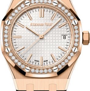Audemars Piguet 37mm Royal Oak Rose Gold Diamond Bezel Silver Dial | 15551OR.ZZ.1356OR.04