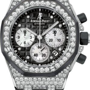 Audemars Piguet Royal Oak Offshore Chronograph 37mm Black Diamond Bezel White Gold Diamond Set Rubber | 26092CK.ZZ.D002CA.01