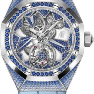 Audemars Piguet Royal Oak Concept Flying Tourbillon White Gold Sapphires Alligator 38.5mm Leather Strap | 26227BC.SS.D314CR.01