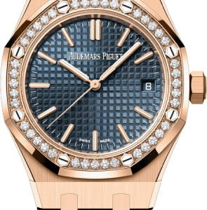 Audemars Piguet Royal Oak Rose Gold Diamond Bezel 37mm Blue Dial | 15551OR.ZZ.1356OR.05