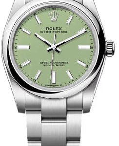 Rolex Oyster Perpetual 34 Pistachio Green Dial Oyster Bracelet - 124200 - 2025