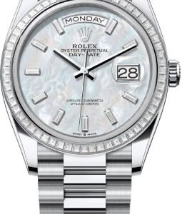 Rolex Day-Date 36 36mm White MOP Diamond-Set Dial Diamond-Set Bezel President Bracelet - 128396TBR | 2024 Model