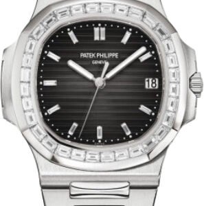 Patek Philippe Nautilus Platinum Diamond Baguette Black Diamond Dial | 5711/110P-001