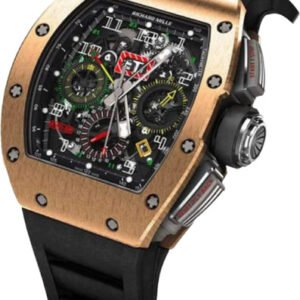 Richard Mille Automatic Flyback Chronograph Dual Time Zone 50mm Rose Gold Openworked Dial - RM11-02