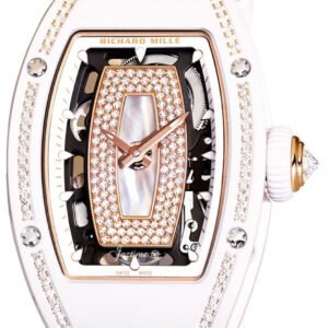 Richard Mille Automatic Winding White Ceramic Diamond Bezel Diamond Jasper Mother of Pearl Dial RM 07-01 - BRAND NEW