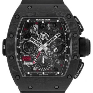 Richard Mille Automatic Flyback Chronograph Dual Time Zone Jet Black Carbon NTPT RM 11-02