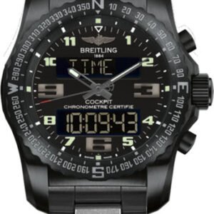 Breitling Cockpit B50 Watch - 46mm Black Titanium Case - Volcano Black Dial - Black Titanium Professional III Bracelet - VB501022/BD41/176V