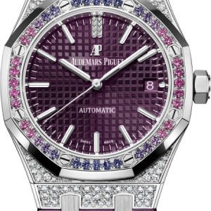 Audemars Piguet Royal Oak White Gold 37mm Purple Dial Diamond Bezel 15452BC.ZY.D600CR.01