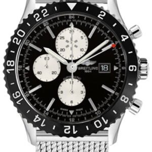 Breitling Chronoliner Watch - 46mm Steel Case - Black Dial - Steel Ocean Classic Bracelet - Y2431012/BE10/152A